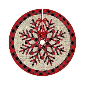 D&eacute;corations de No&euml;l, jupe de sapin imprim&eacute;e, d&eacute;coration de sapin de No&euml;l pour la maison - Neuf