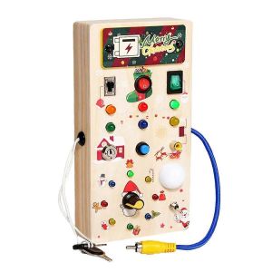 Planche de No&euml;l en bois pour b&eacute;b&eacute; avec des jouets &eacute;ducatifs sensoriels &agrave; lumi&egrave;re LED pour les tout-petits 1-3Y Toggle S - Neuf