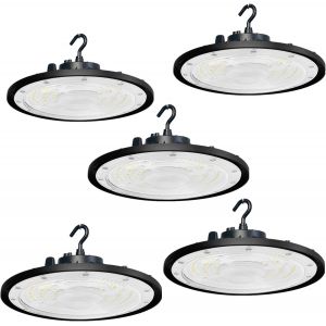 Kal-Ufo Projecteur Led Industriel 100w, 5pcs High Bay Lumière Éclairage D'atelier Lampe Industrielle Led Lustre Intérieur, Hall Projecteur Lampe Pour Entrepôt Garage Usine Atelier Gymnase - Neuf