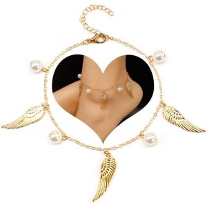Kal-Perles Ange Wings Bracelet Chaîne De Pied Boho Faux Perles Chaîne De Pied Perles Été Plage Chaîne De Pied Femme Bijoux - Neuf