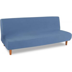 UAA-Housse de Canapé sans Accoudoir 3 Places Clic Clac Extensible Universel Lavable Couverture pour Canapé-lit Ajustable Housse Protection, Bleu Marine - Neuf