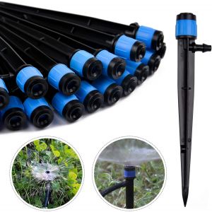 100 pi&egrave;ces Goutteur d'irrigation, 360 degr&eacute;s Adjustable Micro Sprinkler pour 1/4 (4-6mm) Tube d'irrigation, pour l'irrigation de pelouse de Serre de Jardin(Bleu) - Neuf