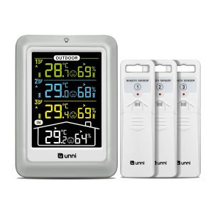 Thermom&egrave;tre Int&eacute;rieur Ext&eacute;rieur Sans Fil, Affichage De 11.5CM Thermom&egrave;tre Hygrom&egrave;tre Num&eacute;rique Moniteur D`humidit&eacute; Et De Temp&eacute;rature Avec Capteur De Port&eacute;e De 100 m&egrave;tres R&eacute;tro&eacute;clairage R&eacute;glable 02CS - Neuf