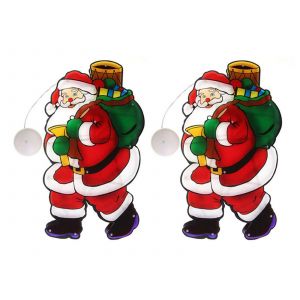 Lot De 2 Guirlandes Lumineuses Led P&egrave;re No&euml;l Pour Rideaux De Fen&ecirc;tre, D&eacute;corations De No&euml;l - Neuf