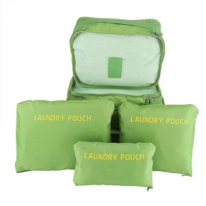 FADIXI 6Pcs imperm&eacute;able &agrave; l'eau V&ecirc;tements de voyage Sacs de rangement Pochette d'organisateur de bagages Emballage Vert - Neuf