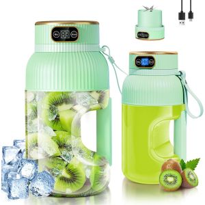 &iquest;Am&eacute;lior&eacute;&iquest; Rechargeable Mixeur/Blender Portable, Nouveau 1200Ml Mixe Smoothies Avec Affichage Num&eacute;rique Pour L&eacute;gumes Et Fruits | Deux Modes | Facile &Agrave; Nettoyer | Lame 3D-10 | Sans Bpa - Neuf