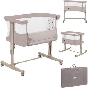 SUBZONAL-Aurora 3 en 1 Lit b&eacute;b&eacute; jusqu'&agrave; 9 kg Cododo, Berceau R&eacute;glage de la Hauteur et de l&iquest;Inclinaison du Matelas 4 roulettes avec Freins Matelas Ergonomique Sac (Beige) - Neuf