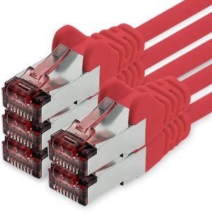 KAL-Câble Réseau Cat.6 7,5M Rouge - 5 X Câble Ethernet Lankabel Cat6 Câble Réseau Lan Sftp Pimf Patch Cable 1000 Mbit S - Neuf