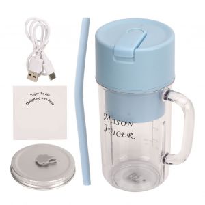 Mixeur Portable 10 Lames, Facile A Nettoyer, Presse-Agrumes Electrique Pour Milk-Shakes, Smoothies, Salle De Sport, Voyage, Bureau, Bleu - Neuf
