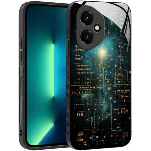 Kal-Coque Pour Honor 400 - Motif Abstrait Artistique Géométrique Arrière Verre Étui, Antichoc Anti-Rayures Antidérapant Housse (Cyberpunk) - Neuf