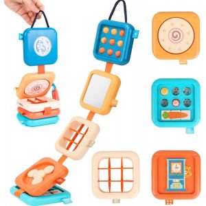 ERYI-Cube D'Activité Bébé, Jouet Bebe, Jouet Montessori, Sensoriels Jouets Enfant,Jouets De Voyage En Avion Pour Enfants, Jouets D'Apprentissage Du Développement Éducatif,Jeux Enfants Cadeaux 1 2 3 A - Neuf
