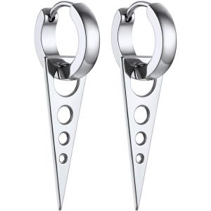 Eryi-Boucle D'oreille Pendantes Homme En Acier/Plaqué Or Punk Style Drop Earrings - Neuf