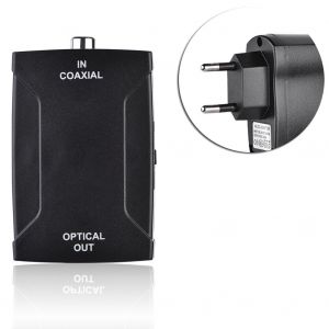 Convertisseur audio numerique coaxial vers optique, echantillonnage HD 96 kHz, pour home cinema, DTS, noir, EU - Neuf