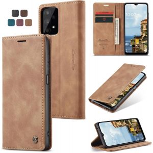 Maa-Coque Samsung A32 5g Housse [Pas Pour 4g] Antichoc En Cuir Pu Premium Fentes Cartes Etui Pochette De Portefeuille Avec Fonction Support Case À Rabat Pour Samsung Galaxy A32 5g/M32 5g- Brun - Neuf