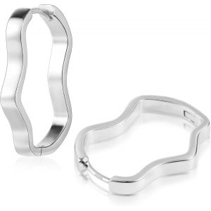 Kal-Boucles D'oreilles Femme Argent 925 Doré Creole 14k Or Plaque - Neuf