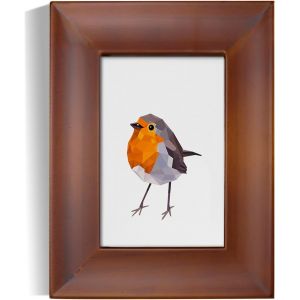 CMWX-Cadre photo vintage en bois avec panneau de verre et bordure épaisse incurvée de 4 cm, cadre photo vintage à suspendre au mur ou à poser sur une table pour décoration d'intérieur, café, - Neuf