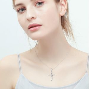 Kalanka-Collier Croix Celtique Argent Sterling Noeud Celtique Amour Infini Pendentif Collier Bijoux Pour Femmes Filles - Neuf