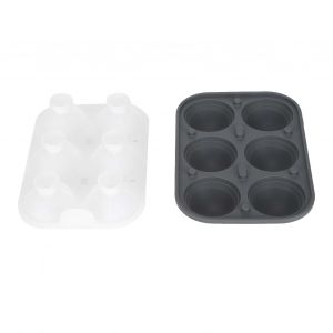 Hjlian Bac A Glacons Rond Avec Couvercle, Moule A Glacons En Silicone Pour La Maison, Le Bar, La Cuisine, Le Restaurant, Gris - Neuf