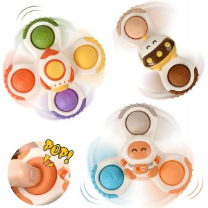 (Morandi) Jouet à ventouse pour bébé, toupie rotative, chaise haute, jouet de bain, jouets de développement pour bébé - Neuf