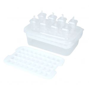 Hjlian Moule A Glace Integre En Plastique Non Toxique Avec Couvercle (Transparent) - Neuf