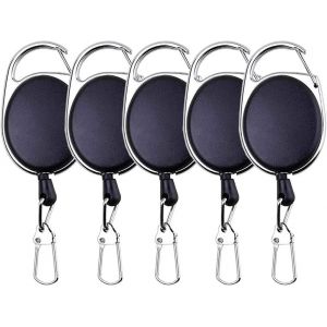 Fishing Zinger Lot De 5 R&eacute;tracteurs Avec Boucle Rotative &Agrave; 360 Degr&eacute;s Pour La P&ecirc;che,L'escalade,La Randonn&eacute;e,Les Sports De Plein Air - Neuf