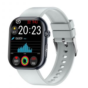 Montre Connectée Écran Amoled 1.95 Pouces Ecg Étanche Bluetooth Autonomie 10 Jours Gris Yonis - Neuf