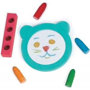 MDY-LUDI - Coffret Aquacolor - Jeu de coloriage de Bain - 4 Crayons effaçables + 1 Miroir Souple - Dès 10 Mois - Neuf