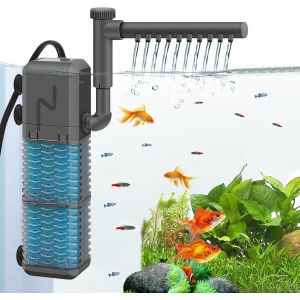 Asfasfq-Filtre Pour Aquarium,Pompe Réglable Aquarium 800l/H,Filtre Interne Silencieux Aquarium 9w,Filtre Aquarium Avec Barre De Pulvérisation,Peut Être Utilisé Pour Les Petits Aquarium De Moins De 25 - Neuf