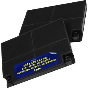 2 Pi&egrave;ces Filtre Charbon pour Hotte Aspirante 192 x 140 x 21 mm 9029793552 50290660005 E3CFF70 pour C00094514 pour Ariston D141 EFF70 pour Faber Garantie de 10 Ans - Neuf
