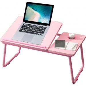 Bureau Pour Ordinateur Portable, Table De Lit Pour Ordinateur Portable Avec Pieds Pliables Et Fente Pour Tasse, Support De Lecture, Support De Petit D&eacute;jeuner, Plateau De Livre Pour Canap&eacute;, Lit, - Neuf
