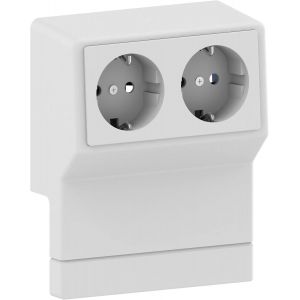 Obtutu Habengut Bloc multiprise 2 Prises pour plinthe 50 mm | Contenu : 1 pi&egrave;ce - Neuf