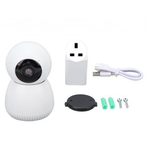 Camera de securite Wi-Fi HD, vision nocturne couleur, interphone vocal bidirectionnel, panoramique a 360 degres, pour cour, salon, prise britannique 100-240 V - Neuf