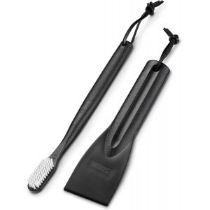 KAL-Ensemble De Nettoyage Pour Brûleurs Et Chambres De Grillage, Pour Un Nettoyage Facile De Tous Les Barbecues,Spatule Et Grattoir Et Mini-Brosse, Compatible Lave-Vaisselle -Noir (6202) - Neuf
