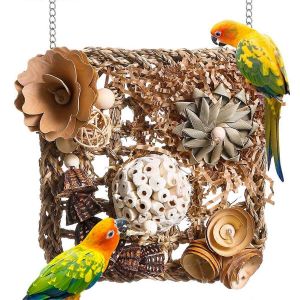 Jouets Pour Oiseaux,Jouets Pour Perruches,Jouets De Recherche De Nourriture Pour Oiseaux,Tapis D'herbe,Mur D'escalade - Neuf