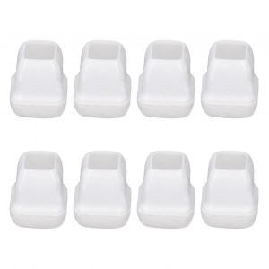 XYONG Lot de 8 couvre-pieds de chaise en TPE, protection de sol carree pour pieds de meubles, kit pour table, blanc, S - Neuf