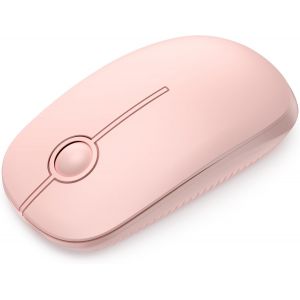Souris sans fil 2,4 G avec 1600 DPI pour PC/ordinateur portable/MacBook/Linux,3 boutons silencieux,pour droitiers et gauchers,autonomie de 18 mois (rose) - Neuf