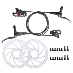 (Noir) Vtt Hydraulique De Frein, Freins À Disque Hydrauliques, Des Vélos, Frein À Disque Kit, Avec 160mm Rotor, Devant 80 Cm, Arrière: 140 Cm, Alliage D'aluminium Vtt Vélo De L'huile De Frein - Neuf