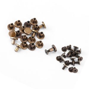 20pcs Rivet de Capuchon en Cuir,Tête Plate Cuivre Laiton Vis écrous Clous Rivets Accessoire de Capuchon en Cuir (5mm)(8mm/0.31in).[R22] - Neuf
