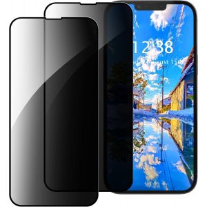Kal-Lot De 2 Protecteurs D'écran De Confidentialité Compatibles Avec Xiaomi Redmi 13x 4g, Hd Noir, Dureté 9h, Couverture En Verre Trempé Privé Anti-Espion, Prend En Charge Le Déverrouillage - Neuf