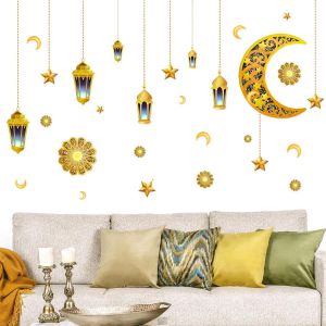 Ramadan autocollant décoration murale,Aïd Moubarak autocollant décoration art mural,mosquée musulmane Ramadan décoration autocollant,Convient pour salon/chambre à coucher/maison,stickers muraux.[X11] - Neuf
