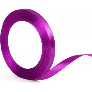 Ruban De Satin Violet Fonc&eacute; De 10 Mm Pour Emballage Cadeau - Tissu Fin Halloween Pour Emballage Cadeau, Bouquet De G&acirc;teau, Noeud Pour Cheveux, Travaux Manuels, Mariage, D&eacute;coration De Voiture - 22 M - Neuf