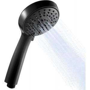 JGD-Pommeau de Douche, Pomme de Douche &agrave; Main &agrave; 3 Modes, Pomme Douche Ronde, Pommeau de Douche Economie deau, Douchette pour Salle de Bain, Noir - Neuf