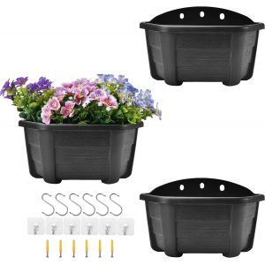 Ulteronixshop-Pots De Fleurs En Plastique &Agrave; Suspendre Au Mur - Style R&eacute;tro - 24,9 Cm - Pour Balcon, Cl&ocirc;ture, Jardin, Ext&eacute;rieur Et Int&eacute;rieur - Caf&eacute; Fonc&eacute; - Neuf