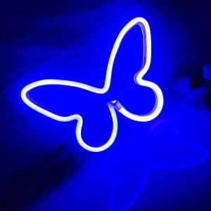 Papillon Led En Forme De Néon Lumineux Sans Éblouissement Décoration De Fête Décoration De Vacances Pour Les Enfants Anniversaire Cadeau Chaleureux Parents Dnd Amis - Neuf