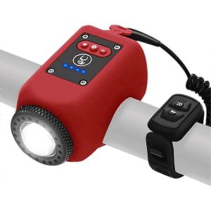 Lampe De V&eacute;lo Et Klaxon 2 En 1 Pour La Conduite De Nuit,Accessoires De Lampe De Poche Pour V&eacute;lo De Nuit,4 Modes D'&eacute;clairage,Ipx5 &Eacute;dition Rouge - Neuf