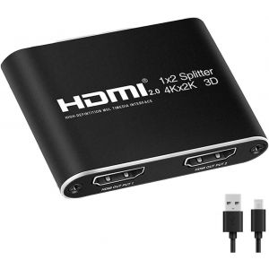 Splitter HDMI 1x2,amplificateur HDMI,Extension,3D,Full HD 1080P 10 m&egrave;tres et 4K 5 m&egrave;tres - Neuf