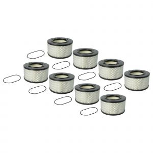 vhbw 8x filtre compatible avec Nilfisk Attix 44-2L IC, 44-21 IC, 44-2H IC Asbest, 44-2H IC, 33-xx aspirateur - filtre HEPA noir / blanc - Neuf