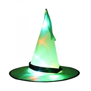 Chapeau D'halloween De Sorcière Chapeau Casquette De Fil De Lueur D'halloween Witch Costume Accessoire Pour Halloween Party Favor Mode De Bal Cosplay Vert - Neuf