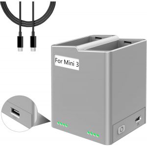 Kuwj-Hub De Charge Rapide 2 Voies Portable Pour Batteries De Drone Mini 3/Mini 4 Pro, Comprend Une Fonction De Vérification Du Niveau De Batterie - Neuf