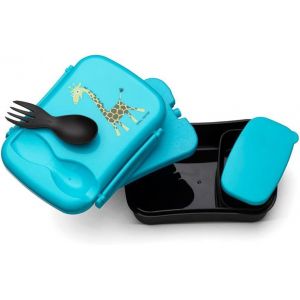 Nice Box Kids - Bento Box Boîte De Casse-Croûte Lunchbox Avec Un Bloc Réfrigérant Conservant Au Froid Durant Plusieurs Heures, 17 Cm X 12,5 Cm X 6,3 Cm En Turquoise - Neuf